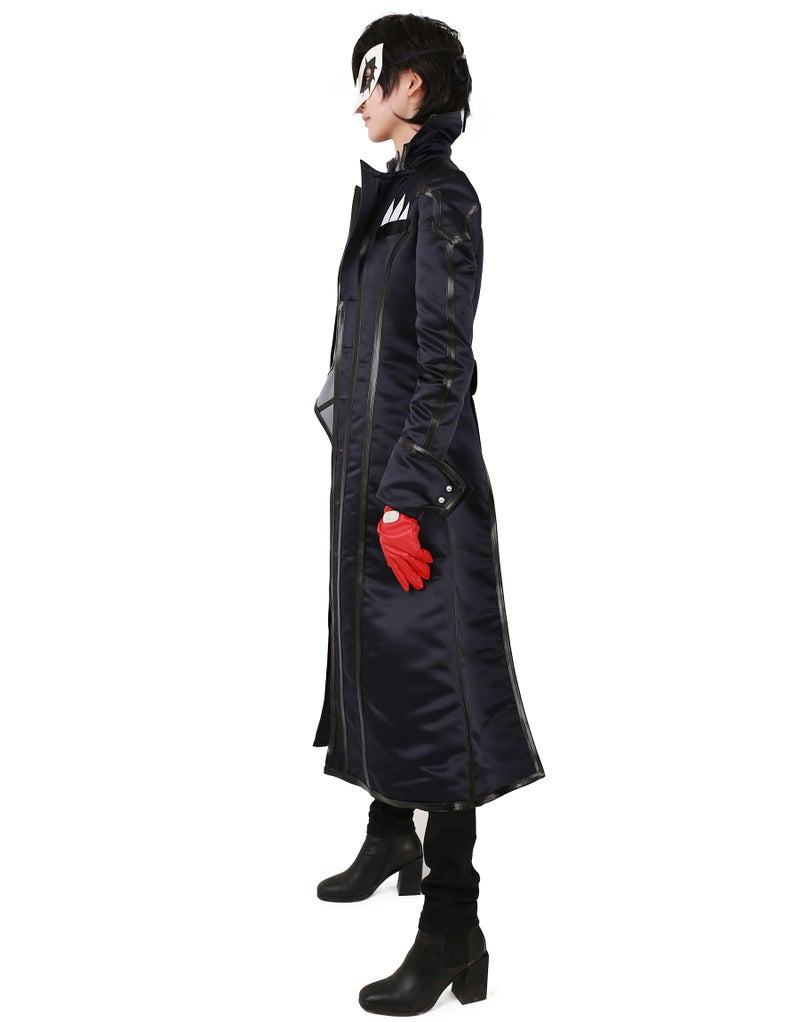 miccostumes Men's Costume Anime Thief Cosplay Black Ankle-length Tailcoat Shirt Gloves and Eye Covering (men m) - Image 3